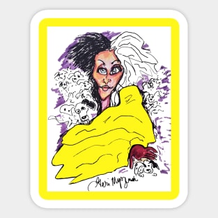 Cruella de Vil The Hundred and One Dalmatians Sticker